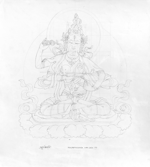 PRAJNAPARAMITA-YUM-CHEN-MO_2005-2006_Pencil-on-Paper_375-x-335-cm-