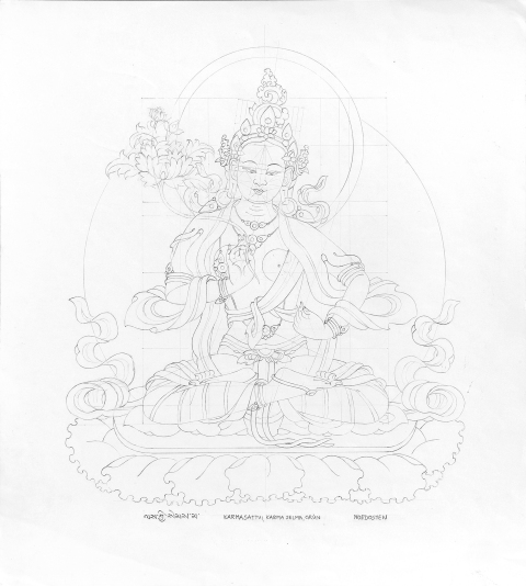 KARMASATTVI-KARMA-SELMA-green_2005-2006_Pencil-on-Paper_375-x-335-cm-