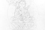 DHARMA-VAIRA-CHOEKY-GYALTSEN-white_2005-2006_Pencil-on-Paper_375-x-335-cm-