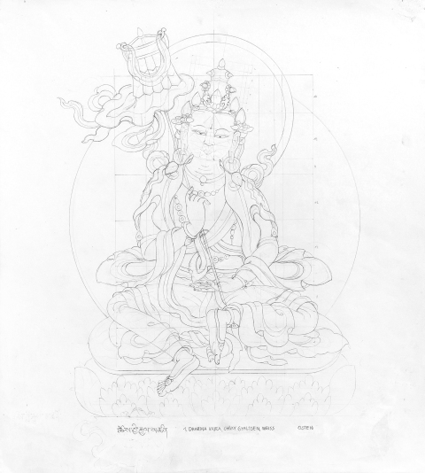 DHARMA-VAIRA-CHOEKY-GYALTSEN-white_2005-2006_Pencil-on-Paper_375-x-335-cm-