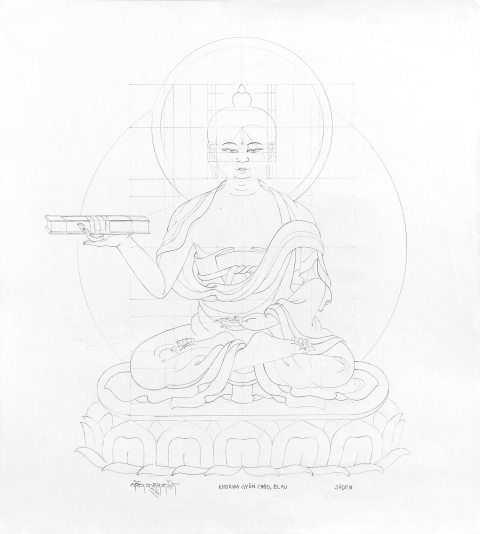 KHORWA-GYUEN-CHOED-blue_2005-2006_Pencil-on-Paper_375-x-335-cm-
