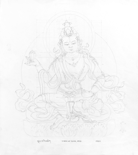 NANG-WE-TSCHOK-white_2005-2006_Pencil-on-Paper_375-x-335-cm-