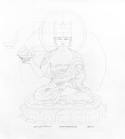 SANGYE-DROWAE-PEL-red_2005-2006_Pencil-on-Paper_375-x-335-cm-