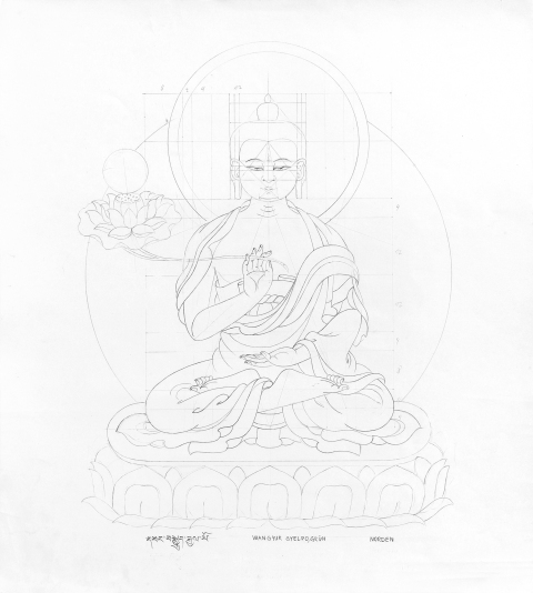 WANGYUR-GYELPO-green_2005-2006_Pencil-on-Paper_375-x-335-cm-