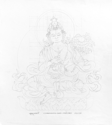 SAMATHABADRA-GUNTU-SANGPO-white_2005-2006_Pencil-on-Paper_375-x-335-cm-