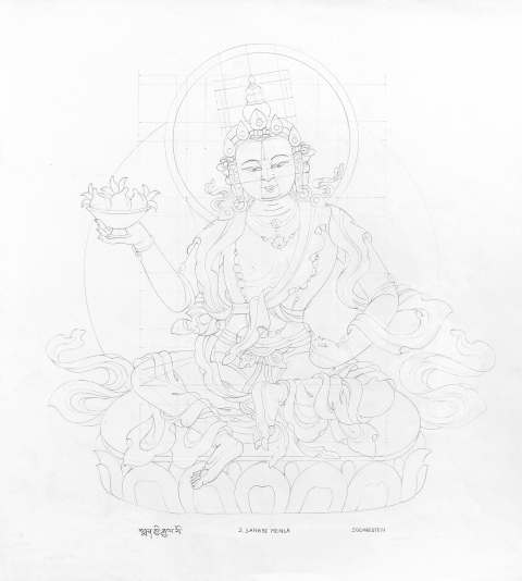 SANGYE-MENLA_2005-2006_Pencil-on-Paper_375-x-335-cm-