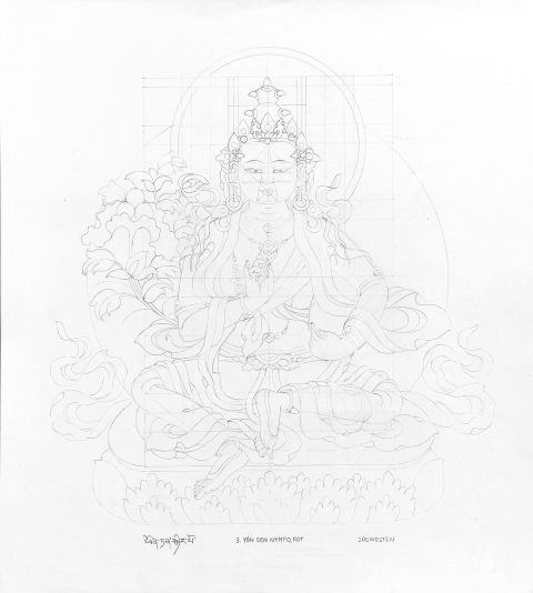 YOEN-DEN-NYMPO-red_2005-2006_Pencil-on-Paper_375-x-335-cm-
