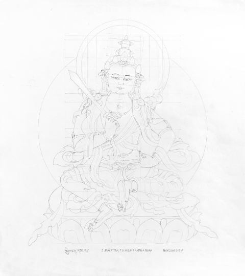 MAHATMA-TSCHIBU-THAMBA-blue_2005-2006_Pencil-on-Paper_375-x-335-cm-