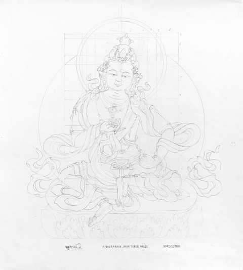 VAJRAPANI-JANA-DORJE-white_2005-2006_Pencil-on-Paper_375-x-335-cm-